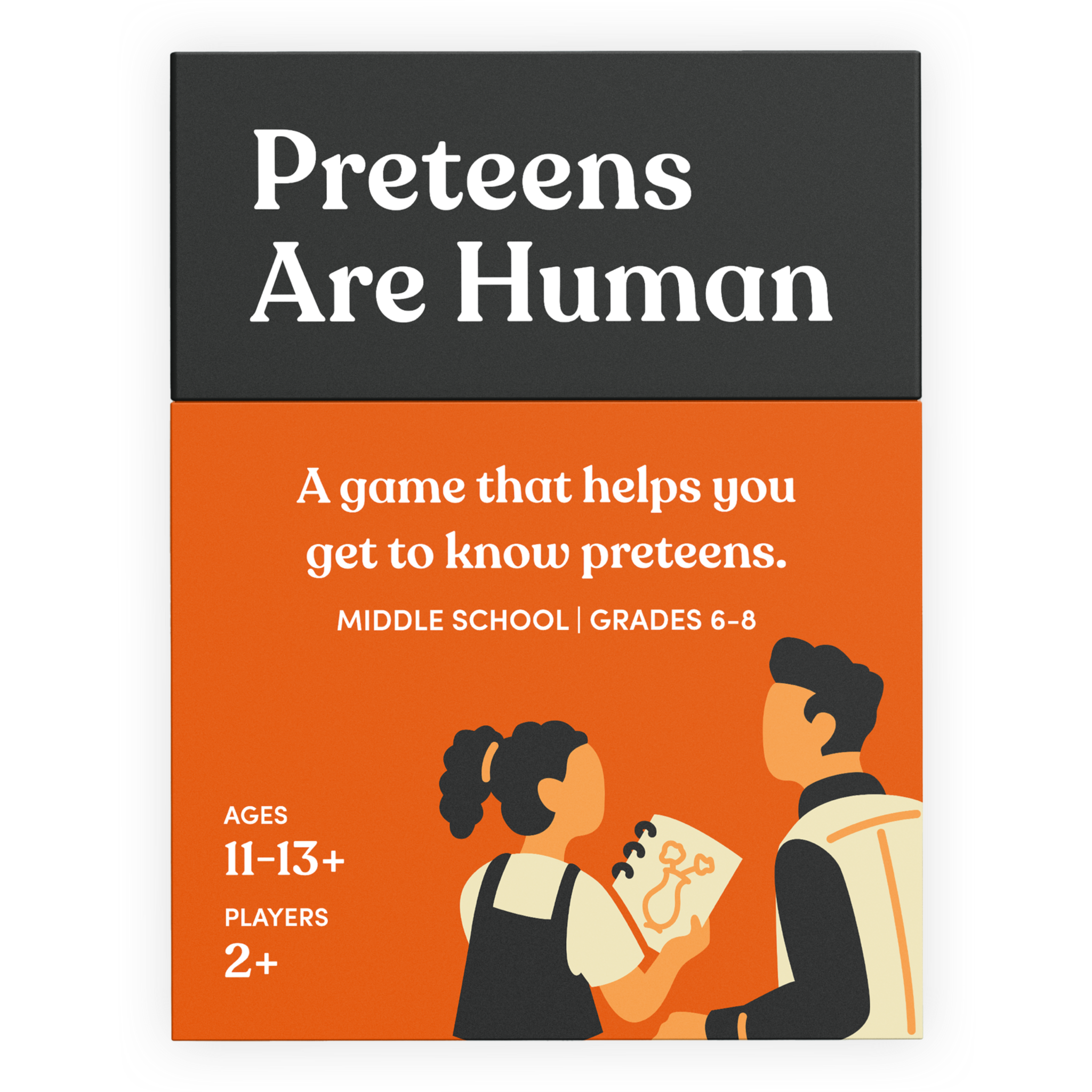 Family communication game package titled 'Preteens Are Human'